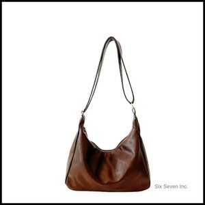 Soft Leather Crossbody Shoulder Bag Foldable Large Capacity Casual Chic